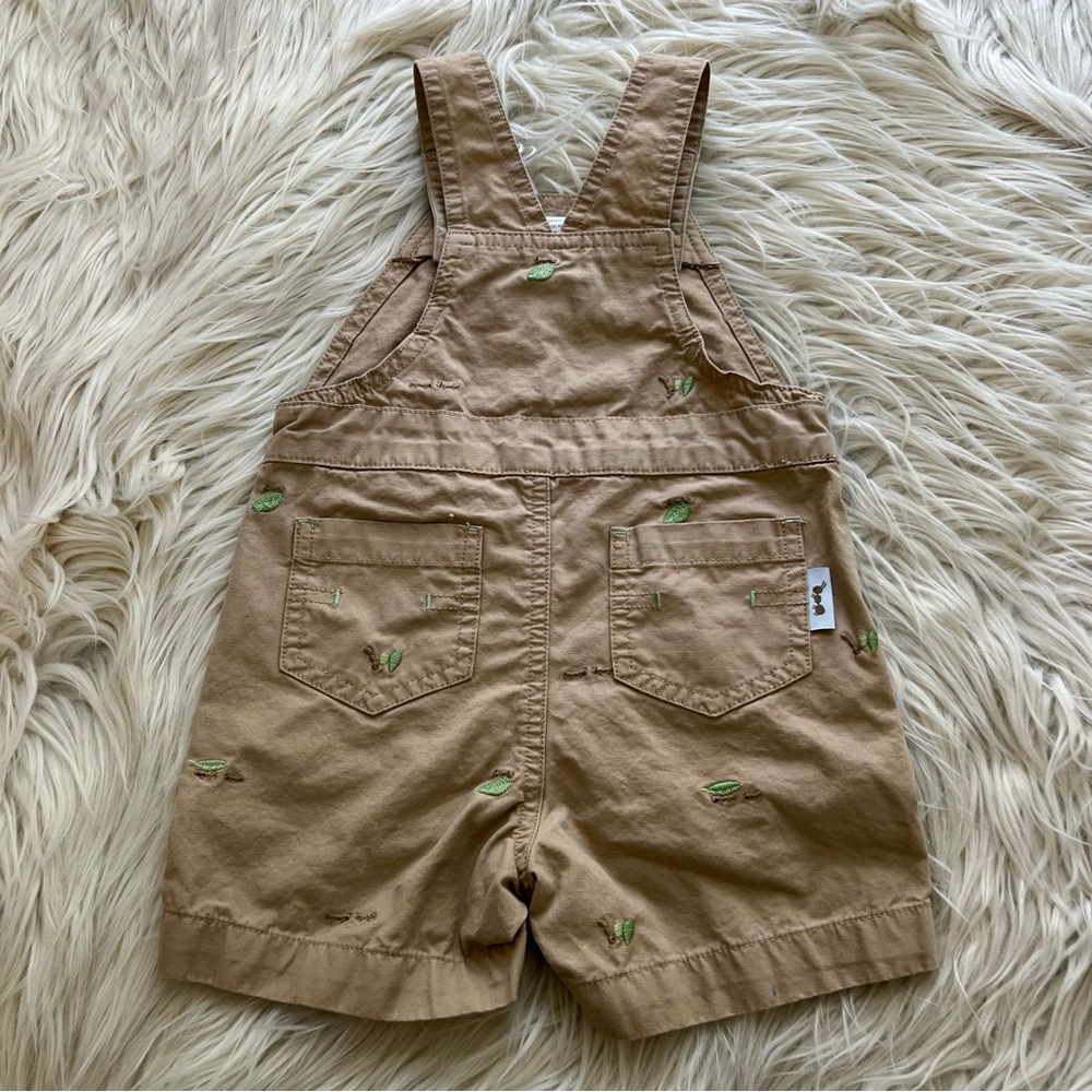Vintage Y2K Gymboree Beige Ant Embroidered Overalls Shorts Baby Size 6-12 Months - Picture 8 of 10